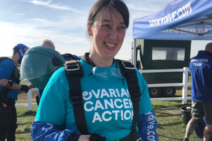 Tina's skydive for mum